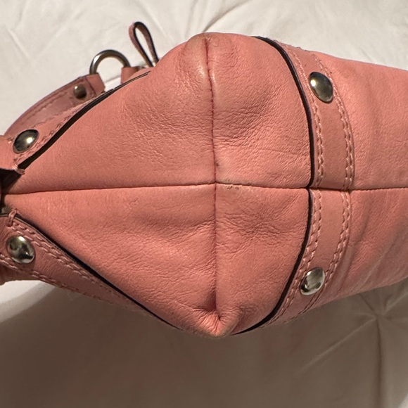 Coach Y2K Pink Leather Carly Shoulder Bag with Metal Accents - Picture 5 of 12